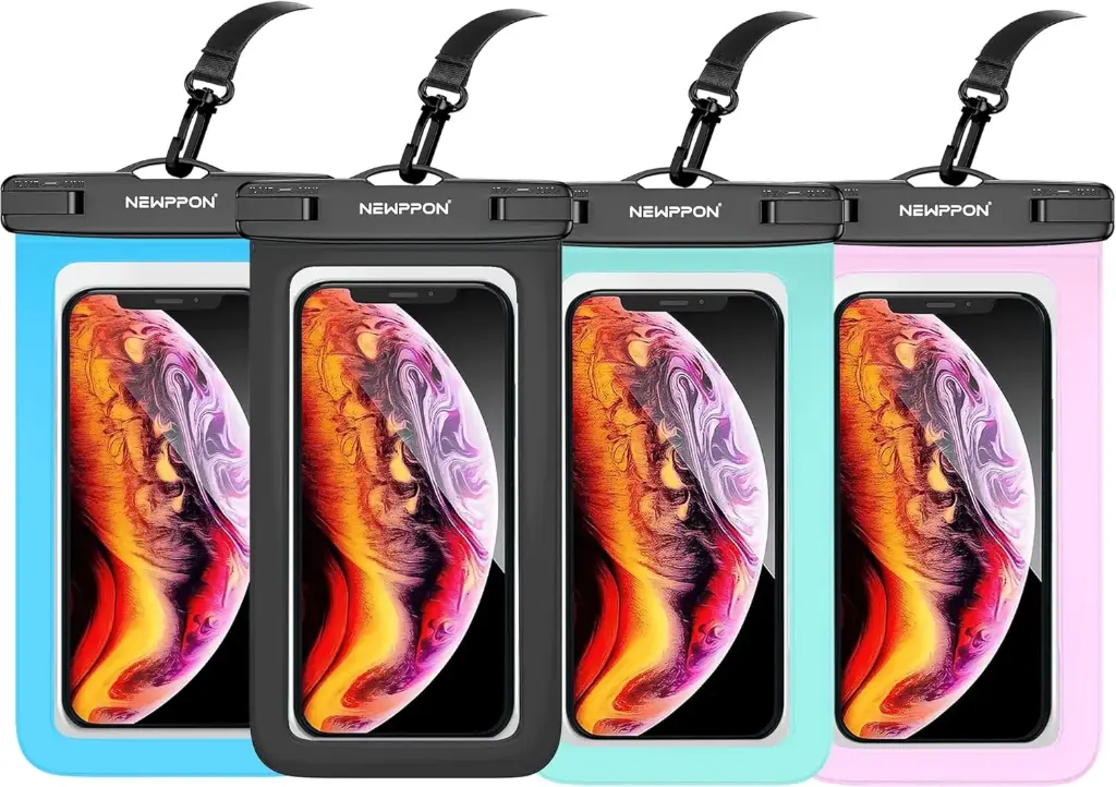 0900-009 Bolsa impermeable para teléfono celular: universal a prueba de agua con cordón para el cuello, soporte transparente subacuático para teléfono celular, protector grande