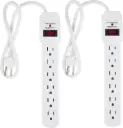 0900-014  Protector de sobretensión AmazonBasics de 6 salidas, 200 JULIOS Blanco
