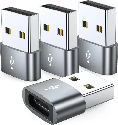 0900-024 Adaptador USB C hembra a USB macho, convertidor de cable de carga tipo C a USB A, compatible con iPhone 11, 12, 13, 14, 15, 16 Plus Pro Max, iPad Pro Air 4 Mini 6, Samsung Galaxy