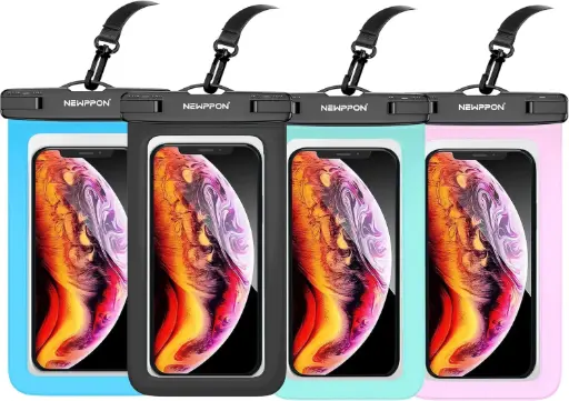 0900-009 Bolsa impermeable para teléfono celular: universal a prueba de agua con cordón para el cuello, soporte transparente subacuático para teléfono celular, protector grande