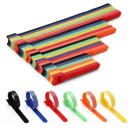 [0900-013] 0900-013 Bridas para cables, correas multicolor de 10cm para gestión de cables