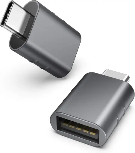 [0900-025] 0900-025 Adaptador USB C a USB C macho a USB 3.0 hembra compatibles con MacBook Pro Air 2024, Microsoft Surface, iPad, Samsung Notebook, Dell XPS y más dispositivos tipo C, gris espacial