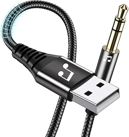 0900-028 adaptador de audio AUX a 0.138 in – Convertidor USB A hembra a macho para unidad flash USB, disco U, reproductor de CD de coche, música MP3 – solo puerto auxiliar